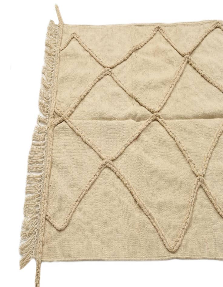 Detail image of  3' 6 x 5'  Hand Knotted Moroccan Wool Rug