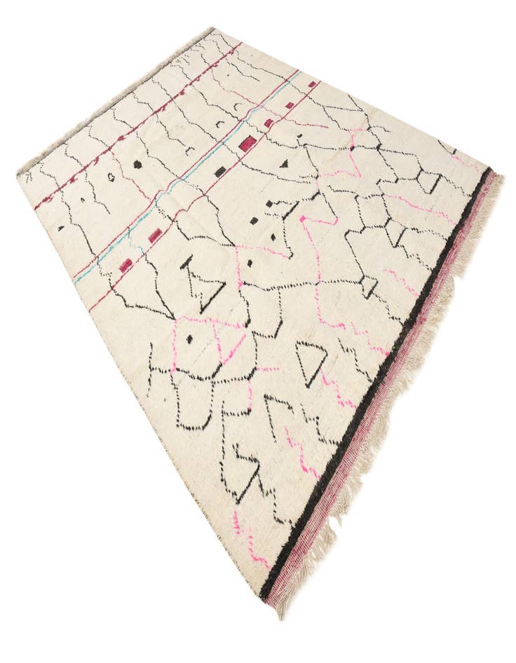 Detail image of  8' x 11'  Hand Knotted Moroccan Wool Rug