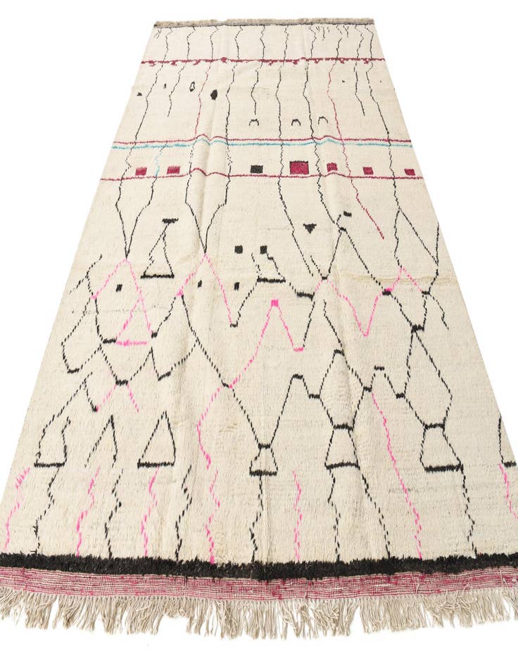 Detail image of  8' x 11'  Hand Knotted Moroccan Wool Rug