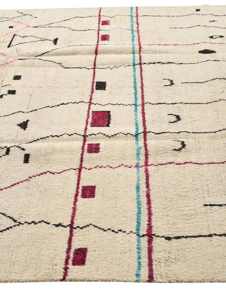 Detail image of  8' x 11'  Hand Knotted Moroccan Wool Rug