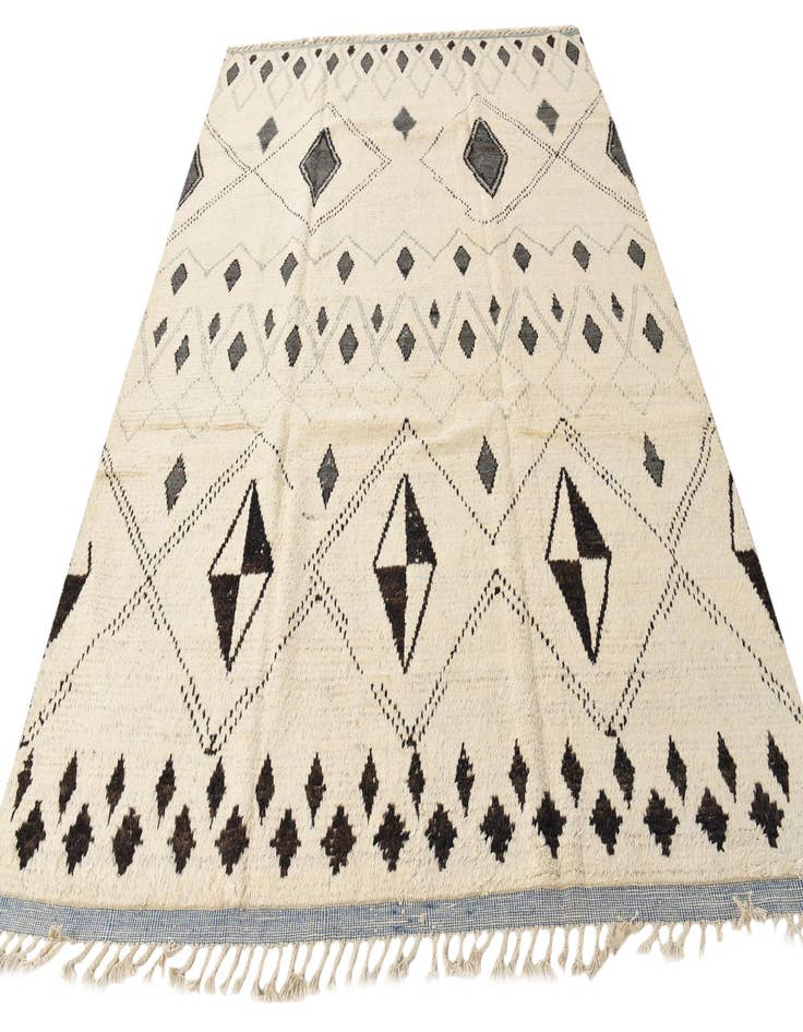 Detail image of  8' x 10' 8  Hand Knotted Moroccan Wool Rug