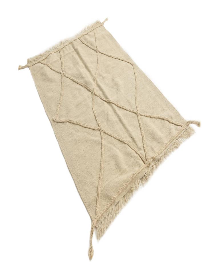 Detail image of  3' 6 x 4' 10  Hand Knotted Moroccan Wool Rug