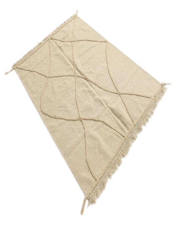 Detail image of  4' 3 x 6' 1  Hand Knotted Moroccan Wool Rug