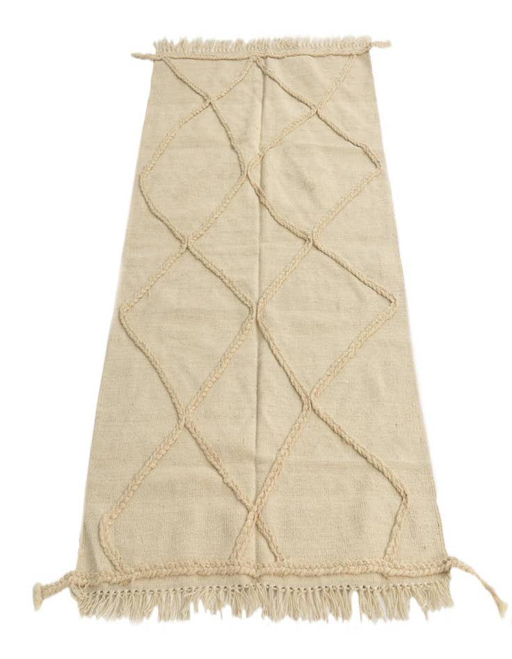 Detail image of  3' 4 x 5'  Hand Knotted Moroccan Wool Rug