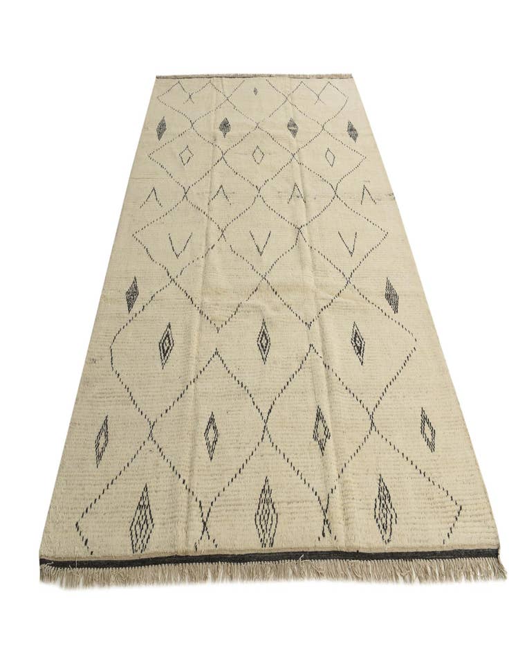 Detail image of  8' 1 x 11'  Hand Knotted Moroccan Wool Rug