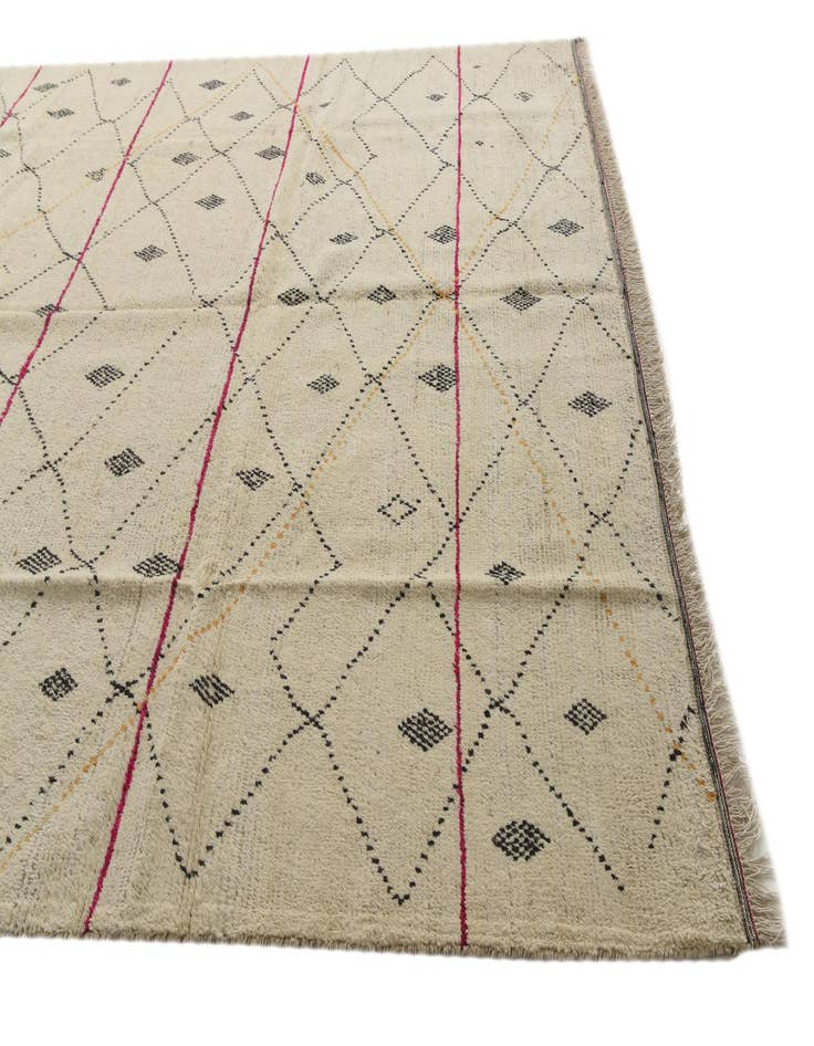 Detail image of  9' 2 x 12' 2  Hand Knotted Moroccan Wool Rug