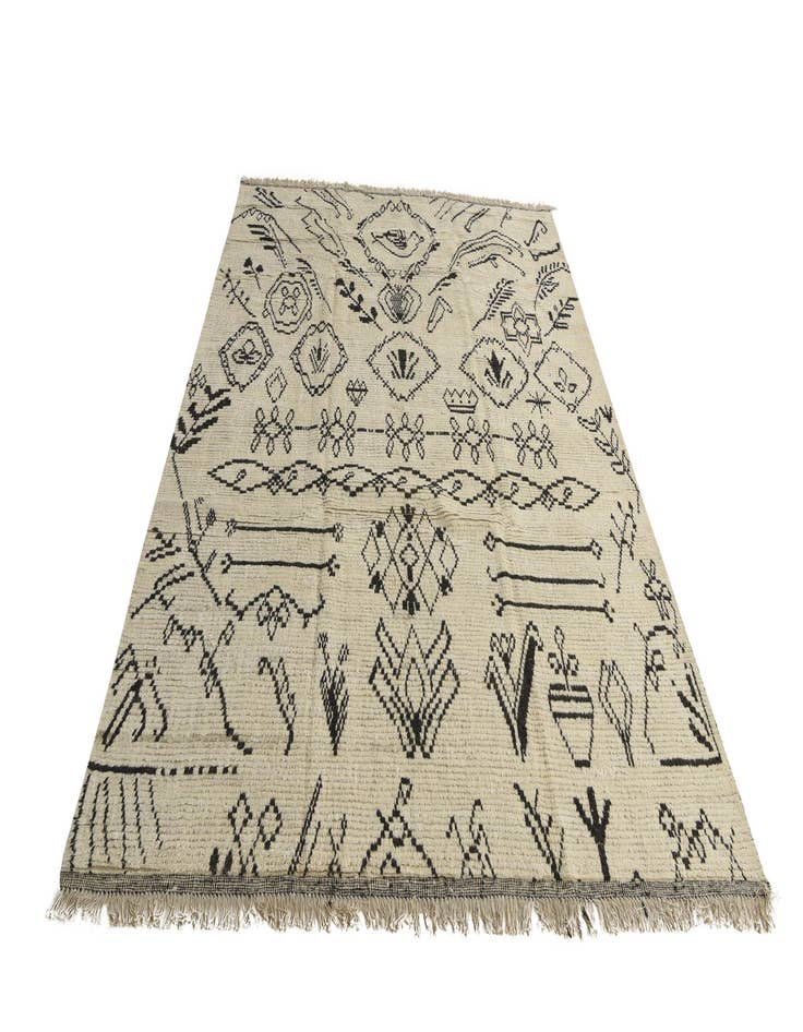 Detail image of  7' 10 x 10' 7  Hand Knotted Moroccan Wool Rug