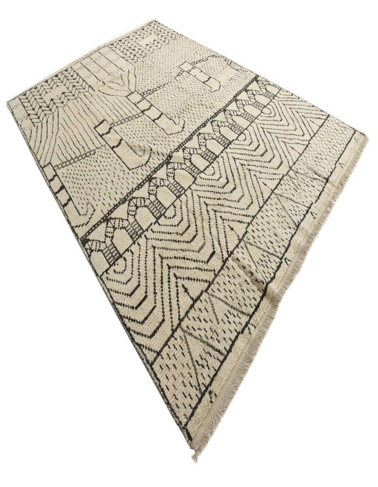 Detail image of  9' 10 x 14'  Hand Knotted Moroccan Wool Rug