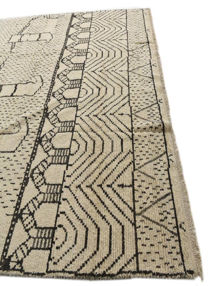 Detail image of  9' 10 x 14'  Hand Knotted Moroccan Wool Rug