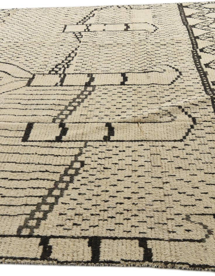 Detail image of  9' 10 x 14'  Hand Knotted Moroccan Wool Rug