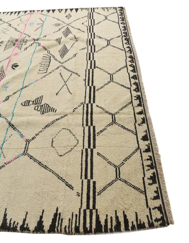 Detail image of  9' 1 x 12' 10  Hand Knotted Moroccan Wool Rug