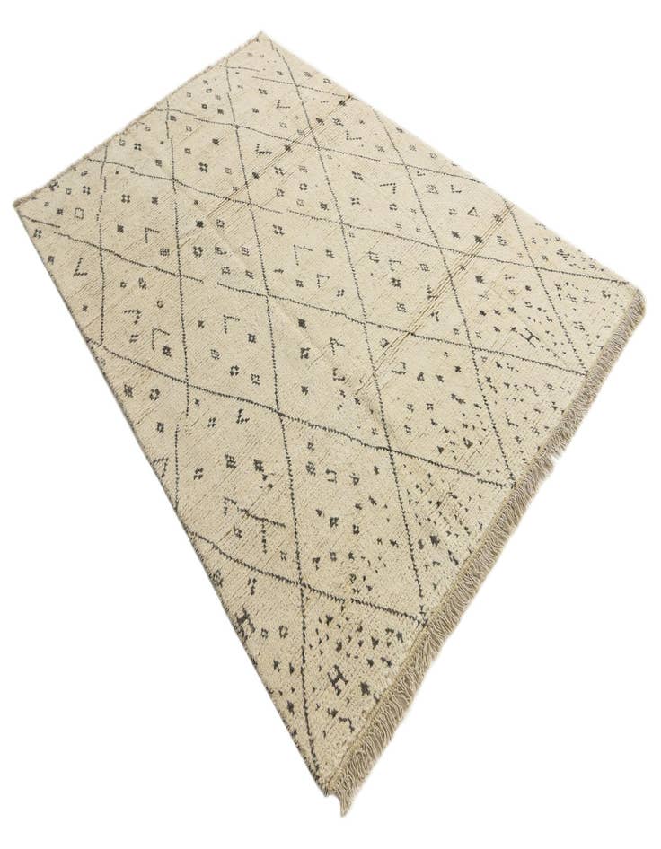 Detail image of  6' 1 x 9' 5  Hand Knotted Moroccan Wool Rug