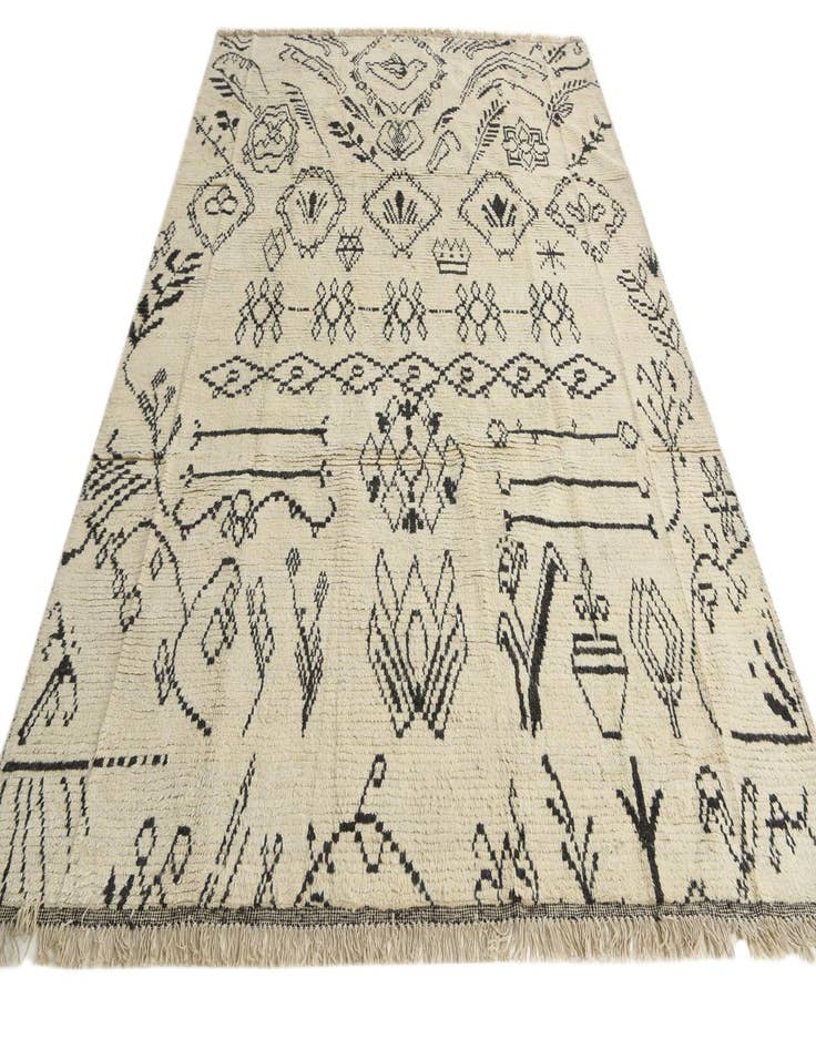 Detail image of  7' 10 x 10' 8  Hand Knotted Moroccan Wool Rug