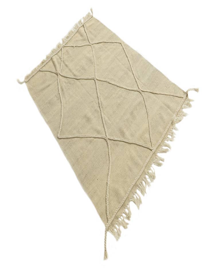 Detail image of  3' 7 x 4' 9  Hand Knotted Moroccan Wool Rug