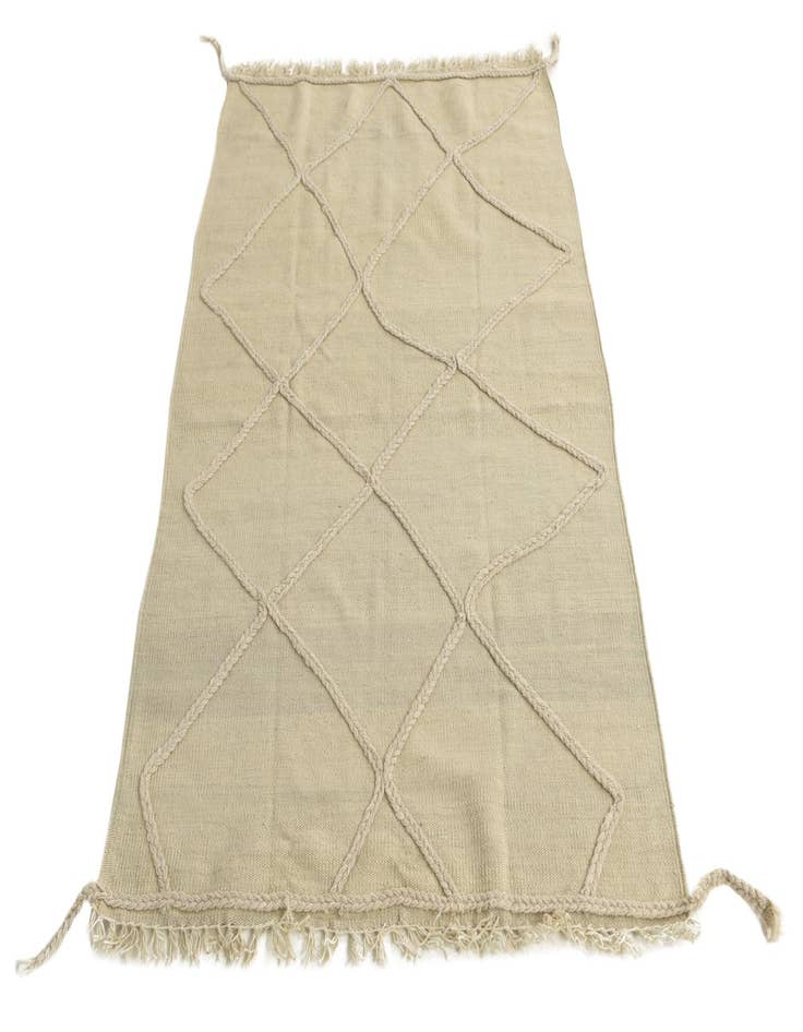 Detail image of  3' 5 x 5'  Hand Knotted Moroccan Wool Rug