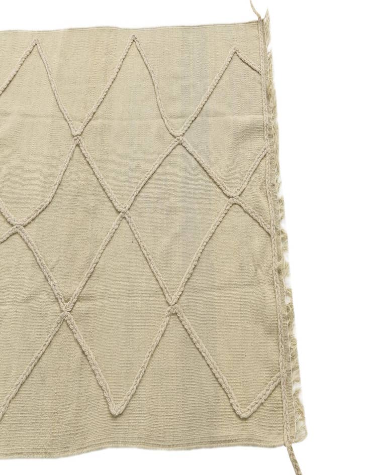 Detail image of  3' 5 x 5'  Hand Knotted Moroccan Wool Rug