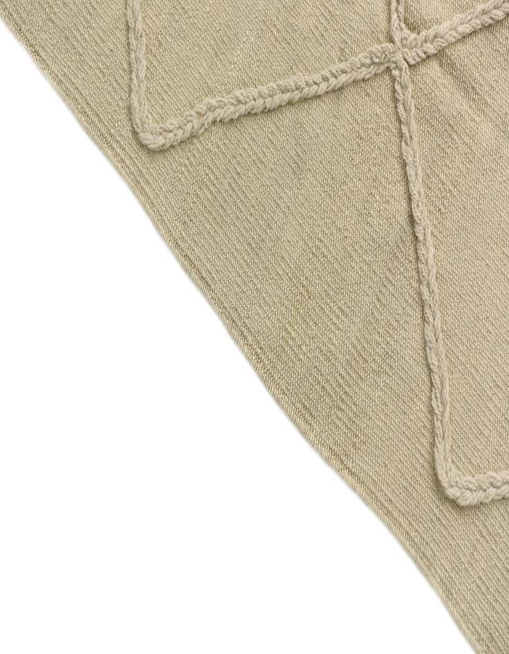 Detail image of  3' 5 x 5'  Hand Knotted Moroccan Wool Rug