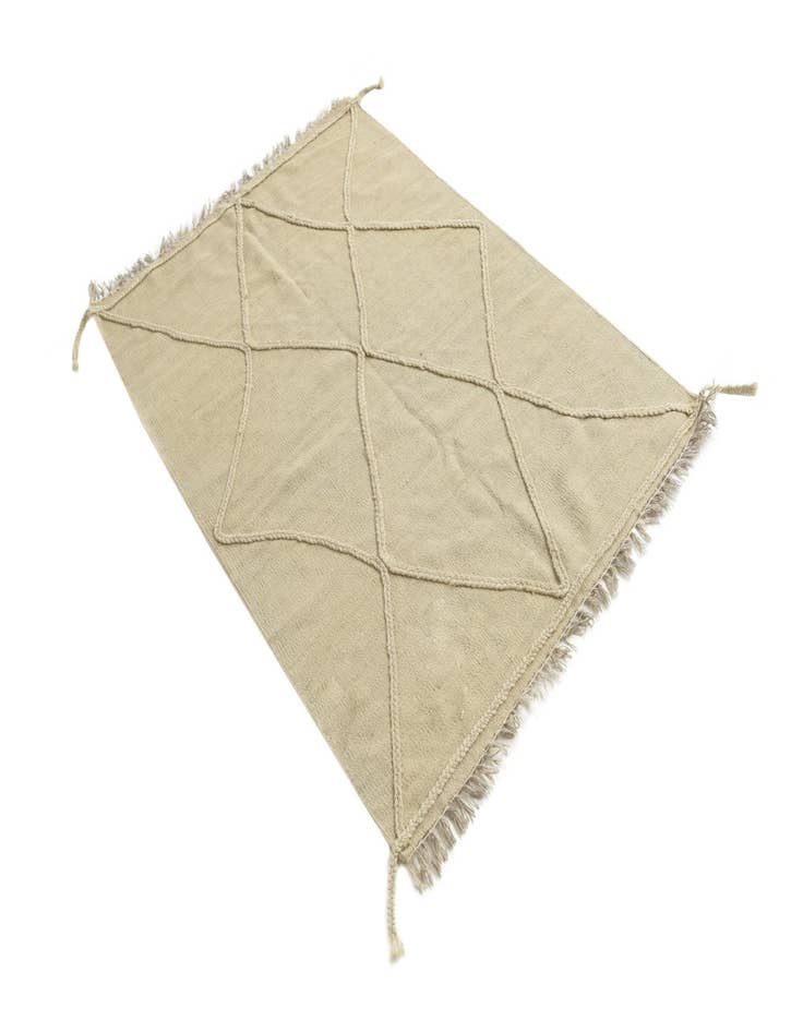 Detail image of  3' 7 x 5'  Hand Knotted Moroccan Wool Rug