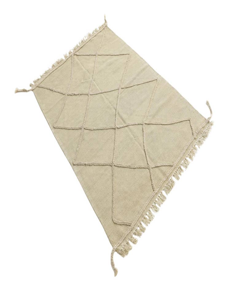 Detail image of  3' 5 x 4' 9  Hand Knotted Moroccan Wool Rug