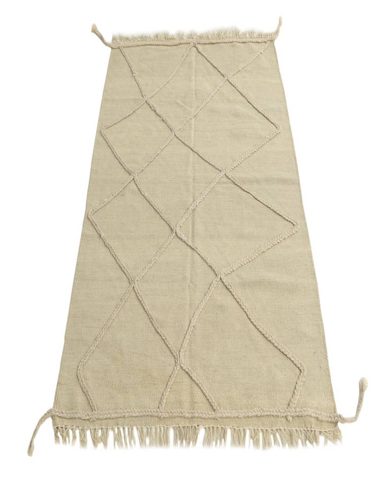 Detail image of  3' 5 x 4' 9  Hand Knotted Moroccan Wool Rug