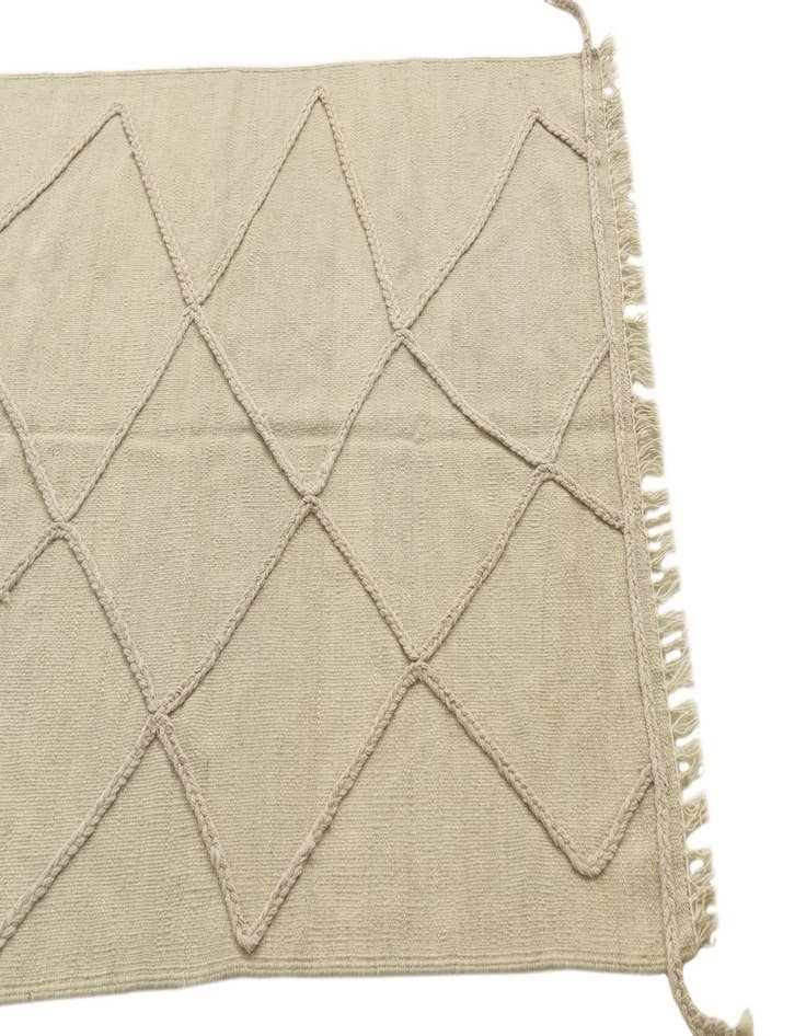 Detail image of  3' 5 x 4' 9  Hand Knotted Moroccan Wool Rug