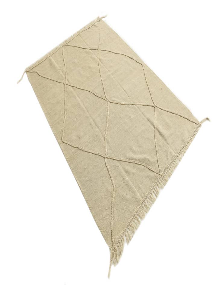 Detail image of  4' 1 x 6'  Hand Knotted Moroccan Wool Rug