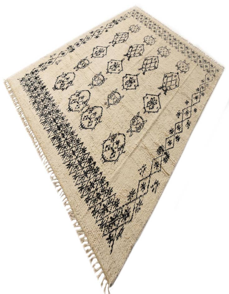 Detail image of  9' x 12' 5  Hand Knotted Moroccan Wool Rug