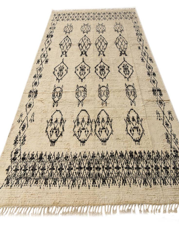 Detail image of  9' x 12' 5  Hand Knotted Moroccan Wool Rug