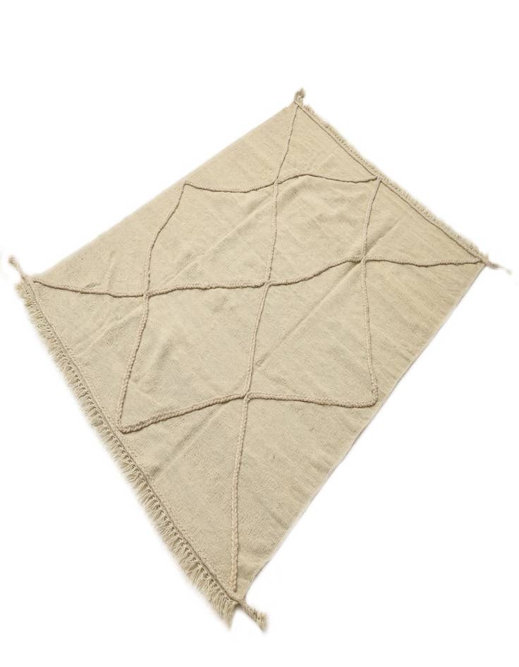 Detail image of  4' 2 x 6'  Hand Knotted Moroccan Wool Rug