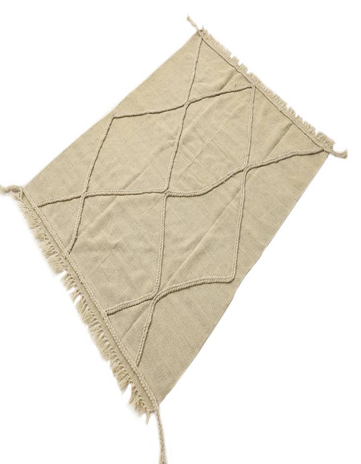 Detail image of  3' 5 x 4' 7  Hand Knotted Moroccan Wool Rug