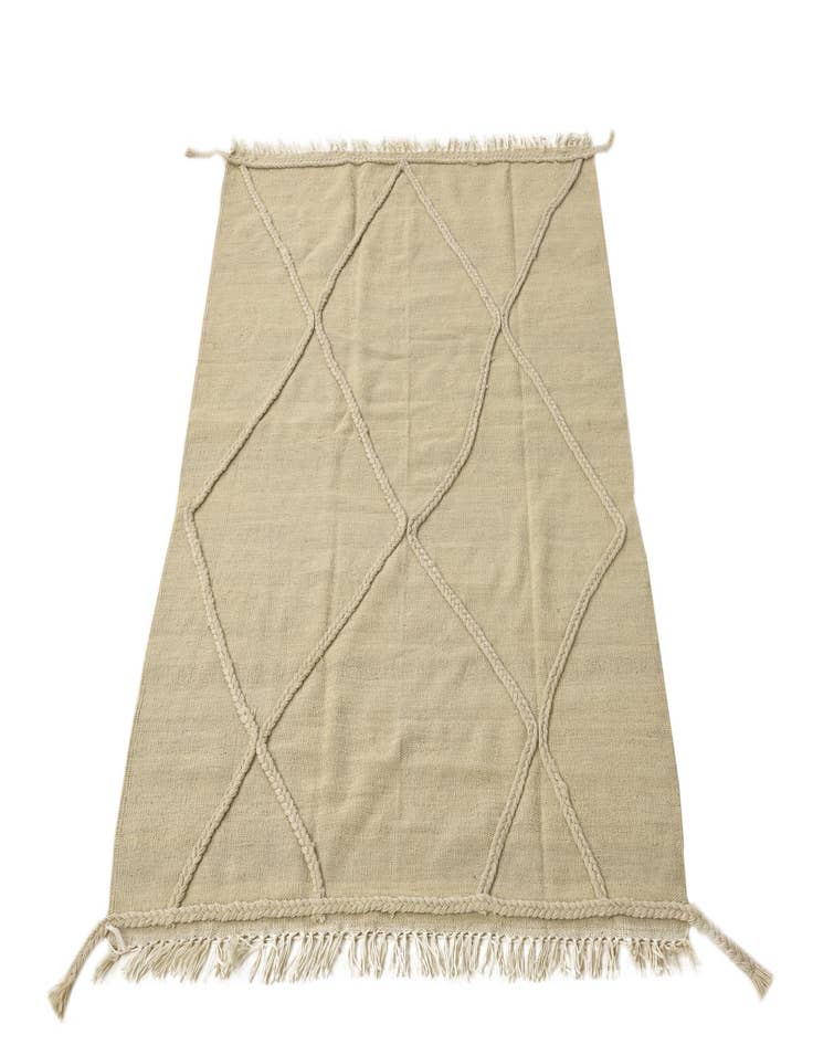 Detail image of  3' 5 x 4' 7  Hand Knotted Moroccan Wool Rug