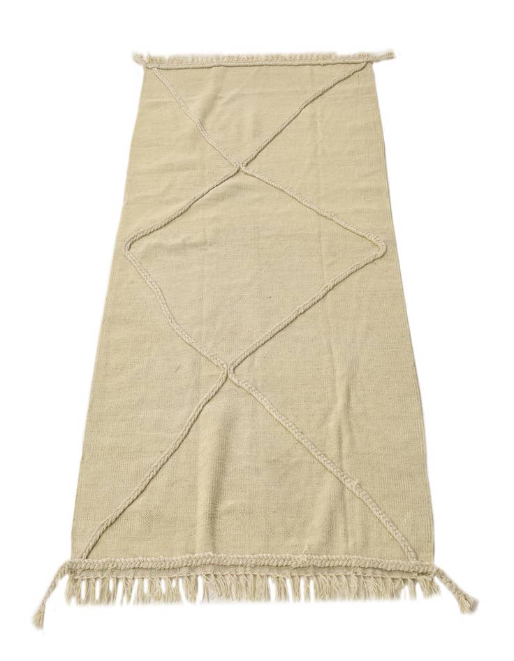 Detail image of  3' 4 x 5'  Hand Knotted Moroccan Wool Rug