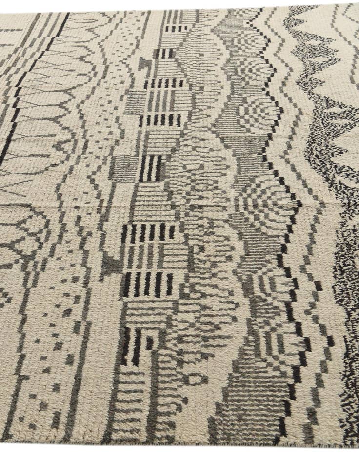 Detail image of  8' 1 x 10' 2  Hand Knotted Moroccan Wool Rug