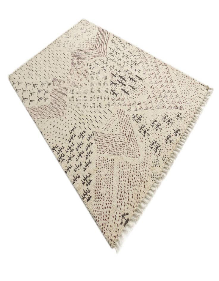 Detail image of  5' 10 x 9' 3  Hand Knotted Moroccan Wool Rug