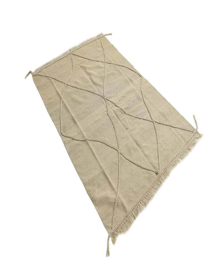 Detail image of  4' 1 x 6'  Hand Knotted Moroccan Wool Rug