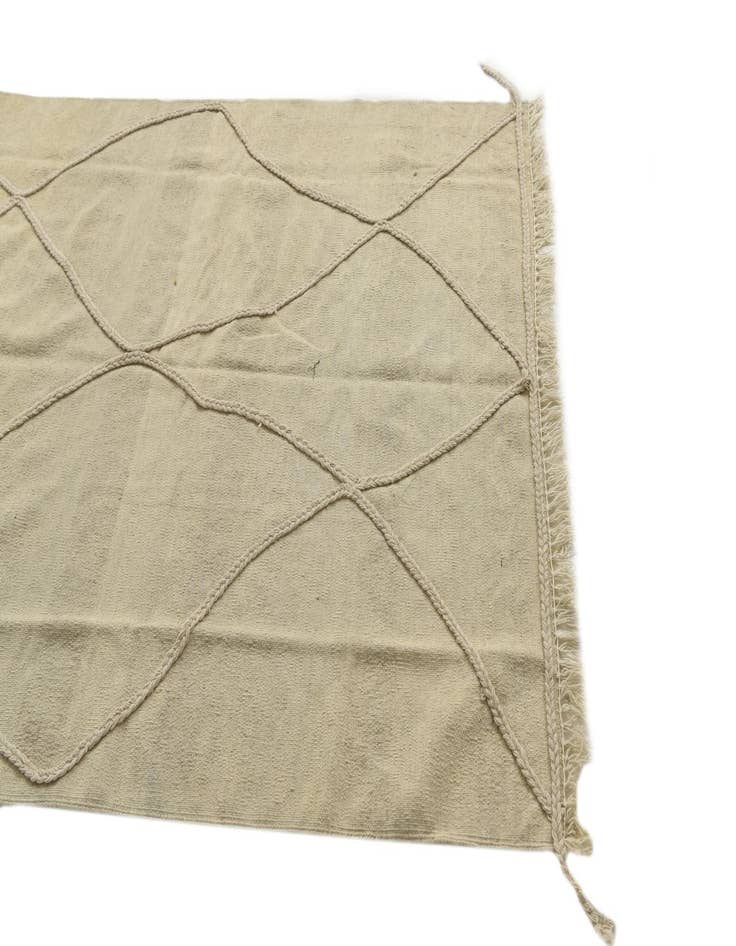 Detail image of  4' 1 x 6'  Hand Knotted Moroccan Wool Rug