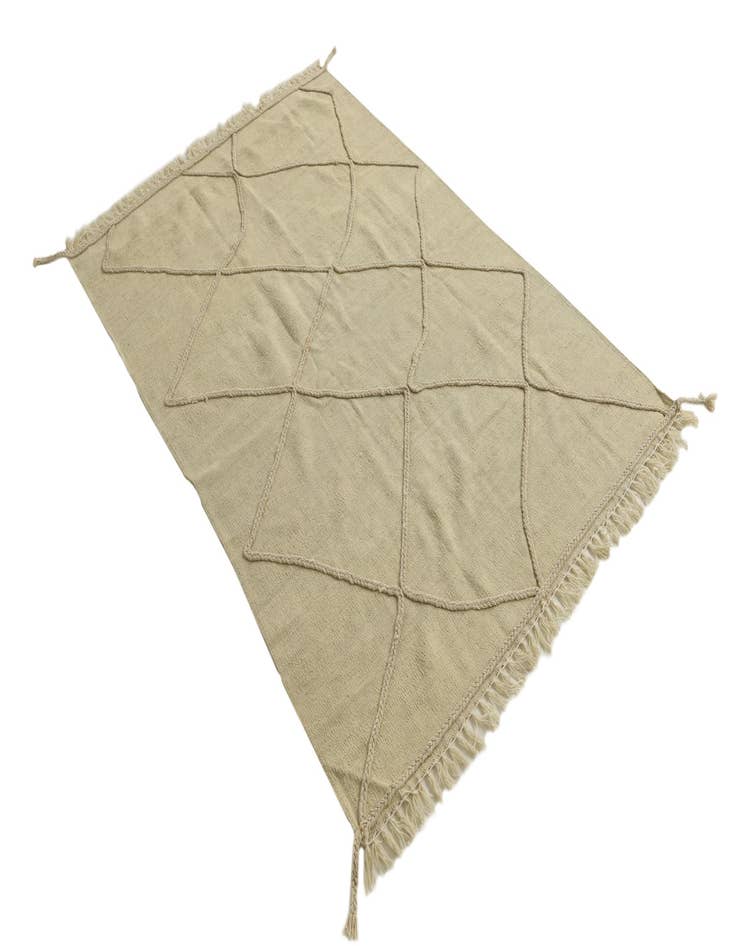 Detail image of  4' 1 x 6' 1  Hand Knotted Moroccan Wool Rug