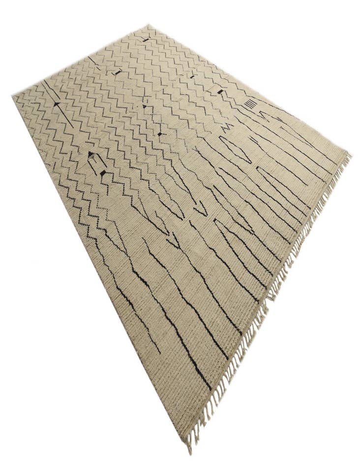 Detail image of  10' x 14' 6  Hand Knotted Moroccan Wool Rug