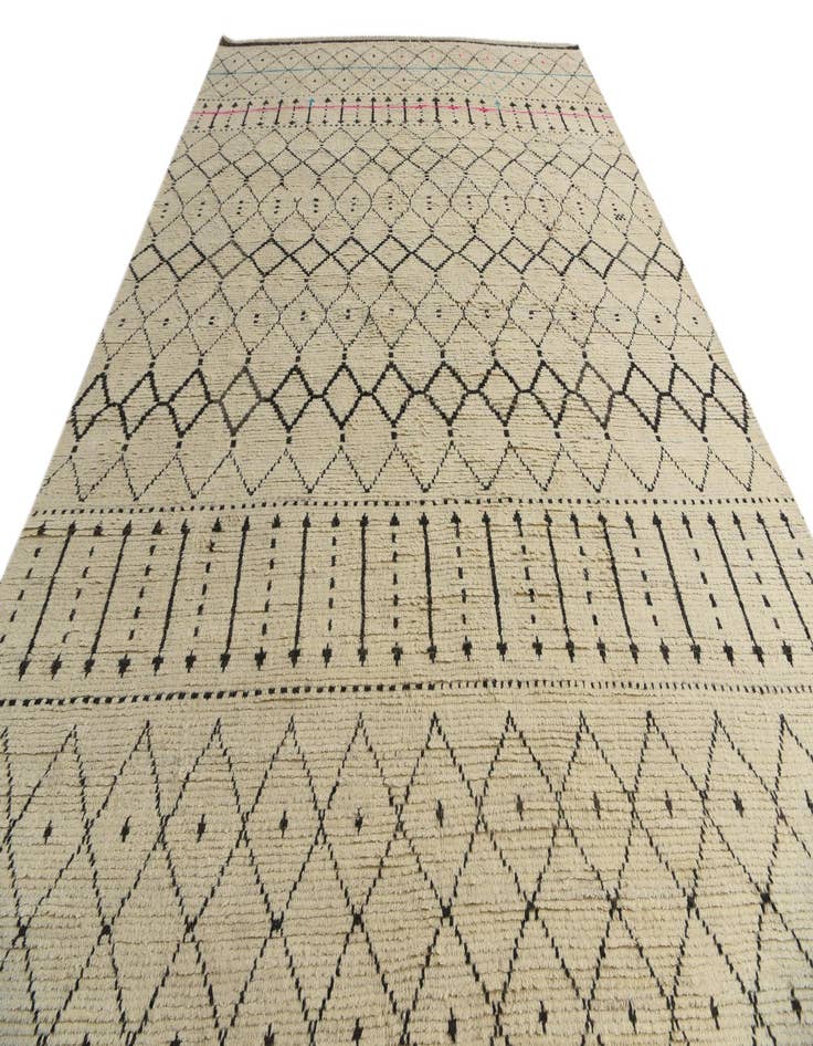 Detail image of  9' 10 x 15'  Hand Knotted Moroccan Wool Rug