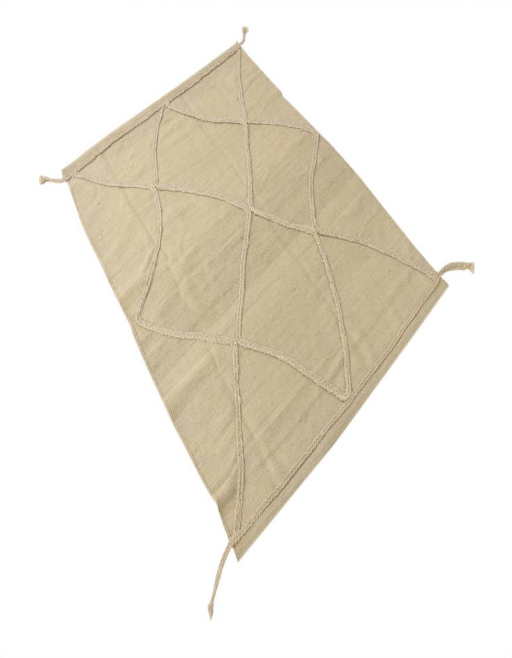 Detail image of  3' 4 x 4' 6  Hand Knotted Moroccan Wool Rug