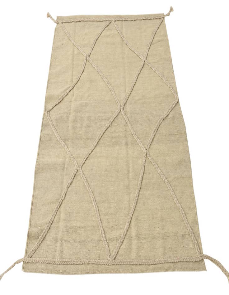 Detail image of  3' 4 x 4' 6  Hand Knotted Moroccan Wool Rug