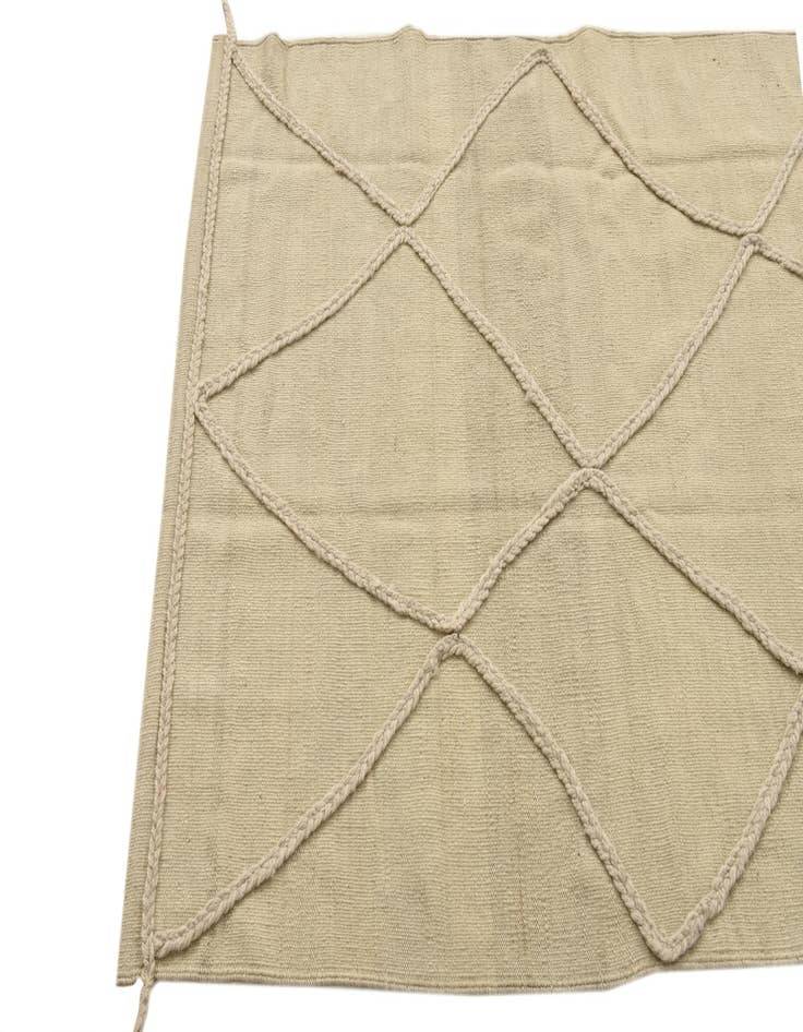 Detail image of  3' 4 x 4' 6  Hand Knotted Moroccan Wool Rug