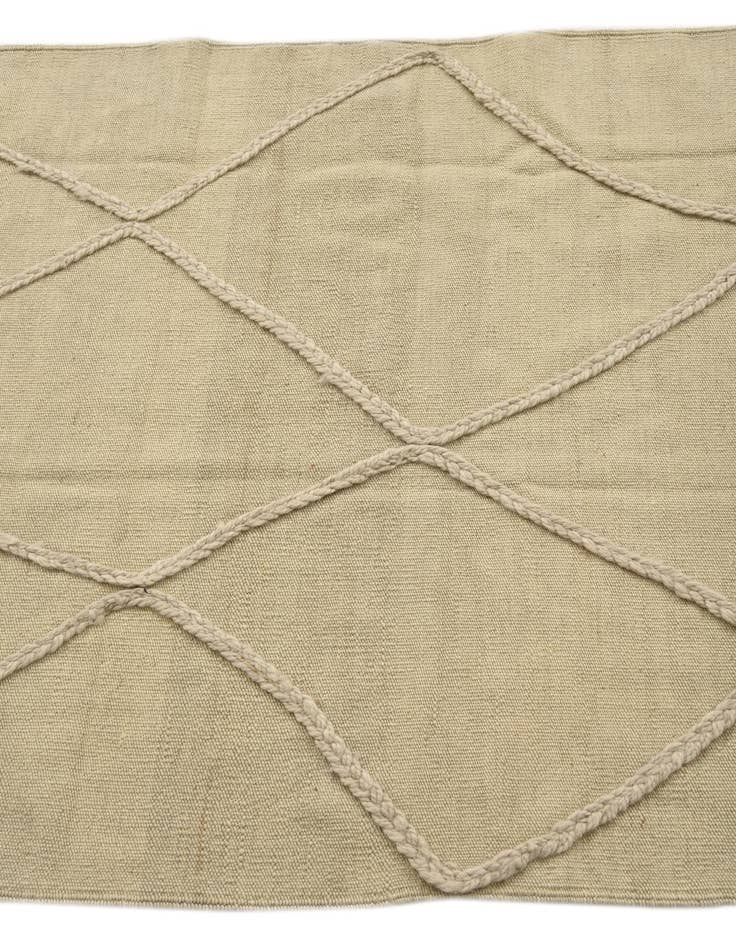 Detail image of  3' 4 x 4' 6  Hand Knotted Moroccan Wool Rug