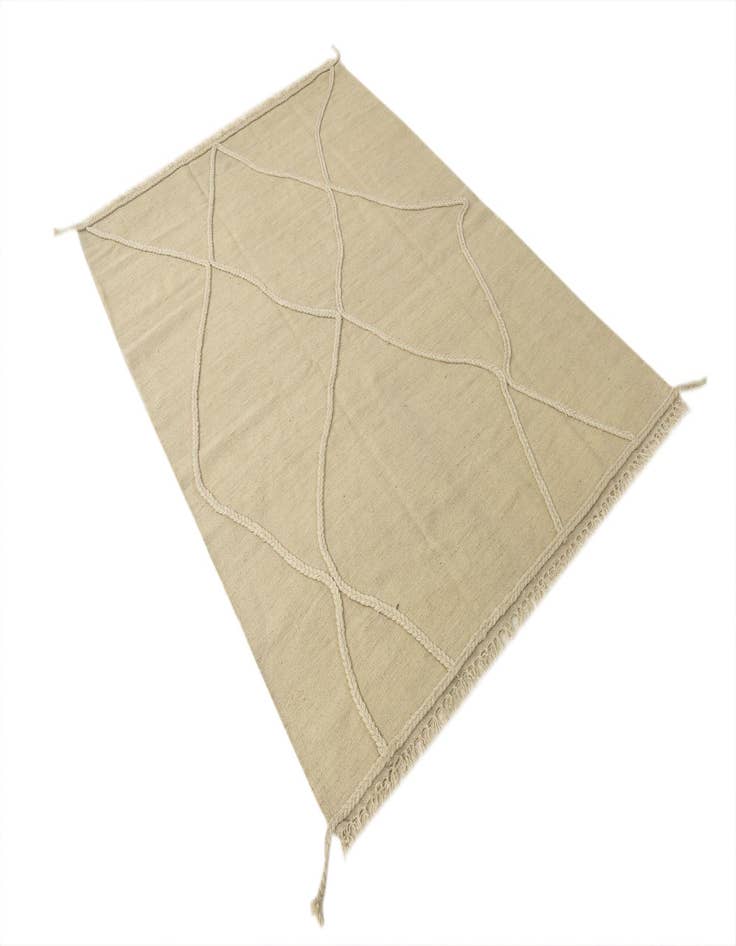 Detail image of  4' 2 x 6'  Hand Knotted Moroccan Wool Rug