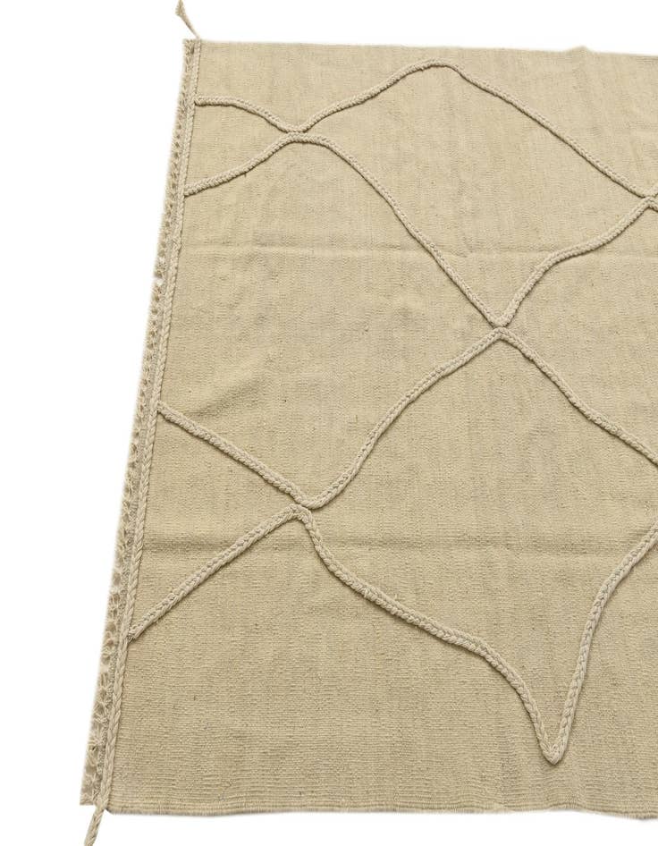 Detail image of  4' 2 x 6'  Hand Knotted Moroccan Wool Rug