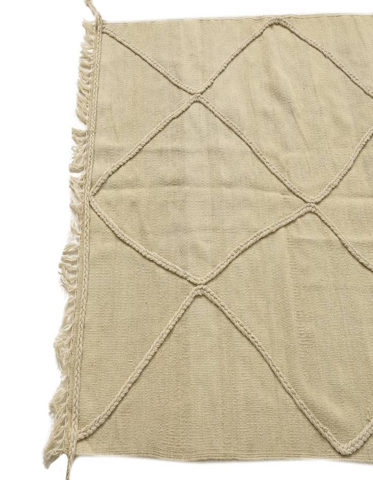 Detail image of  3' 4 x 4' 11  Hand Knotted Moroccan Wool Rug