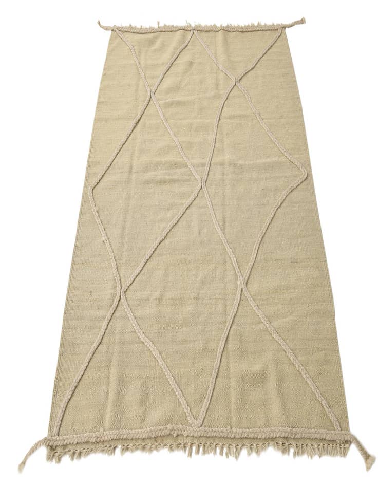 Detail image of  3' 5 x 4' 10  Hand Knotted Moroccan Wool Rug