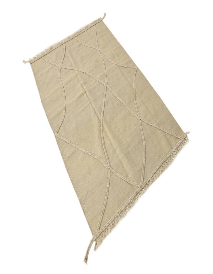 Detail image of  3' 4 x 4' 11  Hand Knotted Moroccan Wool Rug