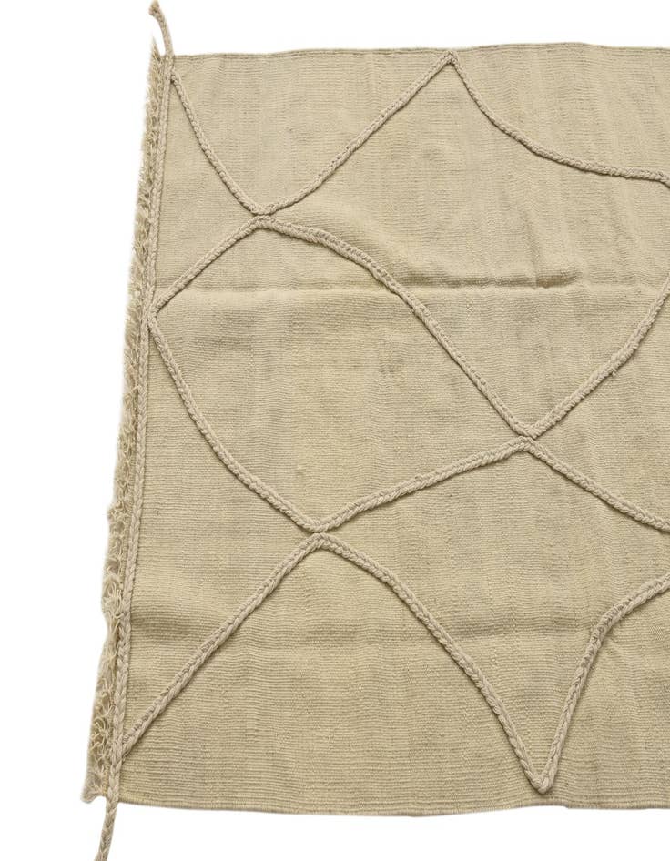 Detail image of  3' 4 x 4' 11  Hand Knotted Moroccan Wool Rug