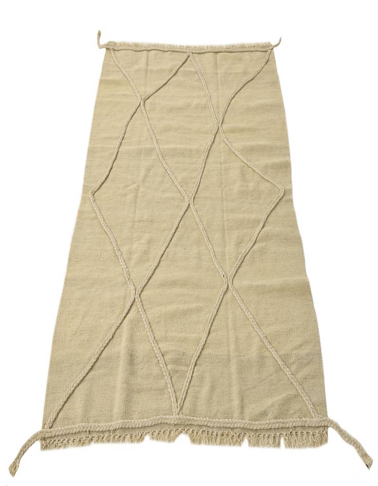 Detail image of  3' 5 x 5'  Hand Knotted Moroccan Wool Rug